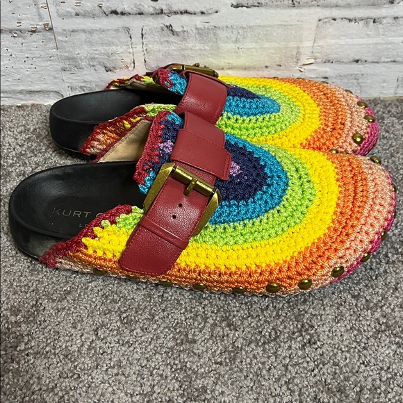 Kurt Geiger Ozark rainbow crochet clog mules - Picture 2 of 10